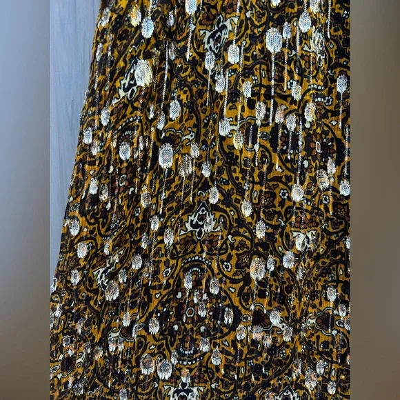 Sezane Metallic Gold and Black Maxi Dress - Picture 4 of 10